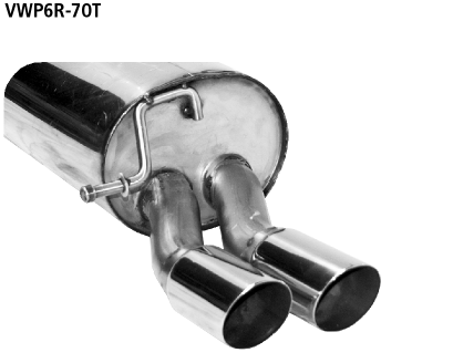 Bastuck Endschalldämpfer mit Doppel-Endrohr 2 x Ø 70 mm 20° schräg geschnitten Polo 6R (ab Bj. 2009) 1,2l Benziner