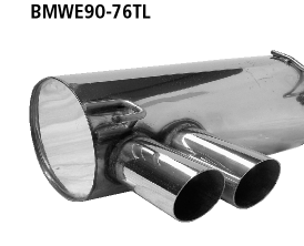Bastuck Endschalldämpfer mit Doppel-Endrohr 2 x Ø 76 mm, 20° schräg für BMW 318i / 320i / 320si bis Bj. 02/2007 Coupé(E92), Cabrio (E93)