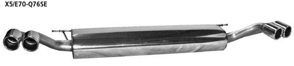 Bastuck Endschalldämpfer mit Doppel-Endrohr SLASH, 2x Ø 76 mm LH + RH, mit Lippe BMW Typ: X5 E70 4.8i V8