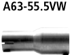 Bastuck Adapter Endschalldämpfer auf Serienanlage auf Ø 55.5 mm BMW Typ: Mini R56 Cooper S