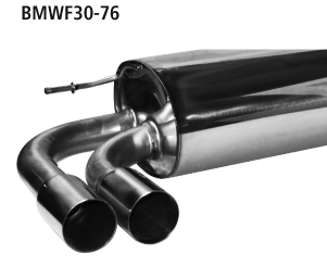 Bastuck Endschalldämpfer mit Doppel-Endrohr 2x Ø 76 mm für BMW 3er F30/F31 2.0l Turbo Facelift ab Bj. 2015-