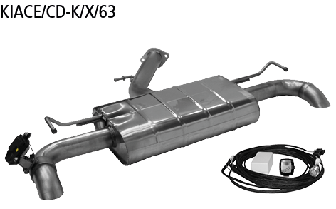 Bastuck Endschalldämpfer mit 1x Ausgang Ø 63 mm LH+RH mit Abgasklappe für Kia Ceed CD GT-Line 1.0l T-GDI / 1.4l T-GDI ab Bj. 2019-