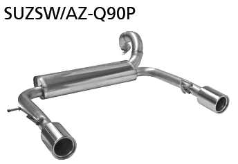 Bastuck Endschalldämpfer mit Einfach-Endrohr 1 x Ø 90 mm Ausgang LH+RH für Suzuki Swift AZ 1.0l/1.2l ab Baujahr 2017-