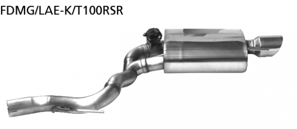 Bastuck Endschalldämpfer mit Einfach-Endrohr 1 x Ø 100 mm RH, 30° schräg, mit Abgasklappe für Ford Mustang LAE 5.0 V8 ab Bj. 2015-