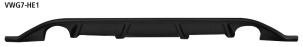 Bastuck Heckschürzeneinsatz, mit Auschnitt für 2 x Einfach-Endrohr Schwarz matt, lackierfähig für Golf 7 Diesel mit Soundgenerator incl. GTD