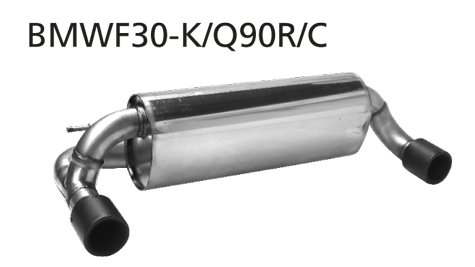 Bastuck Endschalldämpfer mit Abgasklappe und Einfach-Endrohr 1 x Ø 90 mm LH + RH Carbon für BMW 3er F30/F31 2.0l Turbo bis Bj. 2015