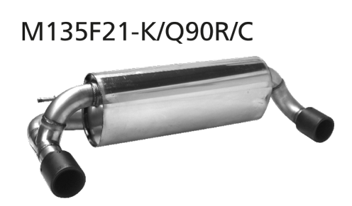 Bastuck Endschalldämpfer mit Einfach-Endrohr, 1x Ø 90 mm LH+RH, Carbon, mit Abgasklappe für BMW 1er F20/F21 3.0l Turbo