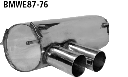 Bastuck Endschalldämpfer mit Doppel-Endrohr 2 x Ø 76 mm ohne M-Heckschürze BMW Typ: 116i / 118i / 120i ab Bj. 02/2007