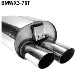 Bastuck Endschalldämpfer mit Doppel-Endrohr 2 x Ø 76 mm BMW Typ: X3 3.0l Diesel