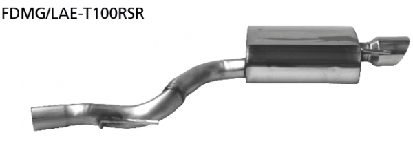 Bastuck Endschalldämpfer mit Einfach-Endrohr 1 x Ø 100 mm RH, 30° schräg, ohne Abgasklappe für Ford Mustang LAE 5.0 V8 ab Bj. 2015-