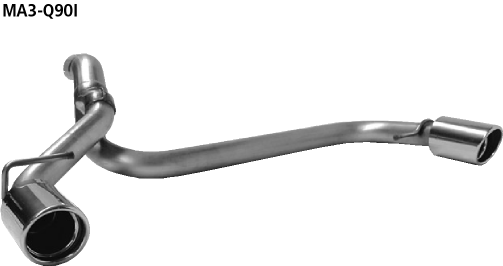 Bastuck Einfach-Endrohr LH + RH, 20 Grad schräg geschnitten 1 x Ø 90 mm Mazda Typ: Mazda 3 1.4l / 1.6l Benziner + Diesel ohne Rußpartikelfilter