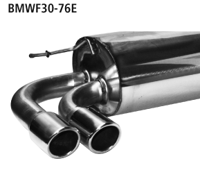 Bastuck Endschalldämpfer mit Doppel-Endrohr 20° schräg mit Lippe 2x Ø 76 mm für BMW 3er F30/F31 4 Zylinder Diesel Facelift ab Bj. 2015-
