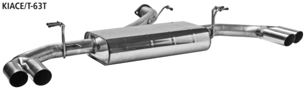 Bastuck Endschalldämpfer mit doppel Ausgang 20° schräg geschnitten 2 x Ø 63 mm LH + RH für Kia Ceed + ProCeed GT Line 1.0l Turbo JD