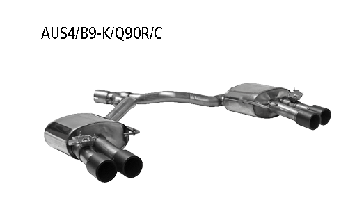 Bastuck Endschalldämpfer mit Doppel-Endrohr LH+RH 2x Ø 90 mm, (im RACE Look) Carbon für Audi S4 B9 / S5 F5 ab Baujahr 2016-