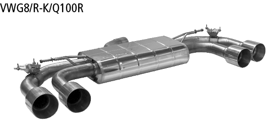 Bastuck Endschalldämpfer LH+RH mit Doppel-Endrohr 2x Ø 100 mm (im RACE Look) für VW Golf 8 R ab Bj. 2020-
