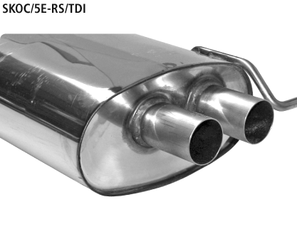 Bastuck Endschalldämpfer LH mit 2x Ausgangsrohr Ø 50.8 mm für Original Heckschürzenblende für Skoda Octavia 5E RS TDi