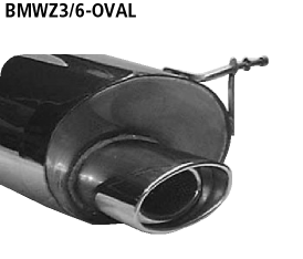 Bastuck Endschalldämpfer mit Einfach-Endrohr oval 153 x 95 mm BMW Typ: Z3 Roadster / Coupé 2,2l + 3,0l