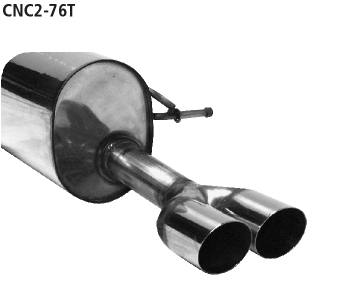 Bastuck Endschalldämpfer mit Doppel-Endrohr 2x Ø 76 mm, 20 Grad schräg, Ausgang RH Citroen Typ: C2