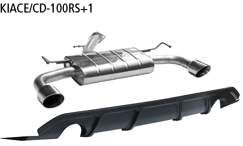 Bastuck Endschalldämpfer mit Einfach-Endrohr 1x Ø100 mm LH+RH, 30° schräg (im RACE Look) und Heckschürzeneinsatz für Kia Ceed CD ab Bj. 2018-