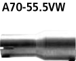 Bastuck 70 mm Adapter Endschalldämpfer auf Serienanlage auf Ø 55.5 mm