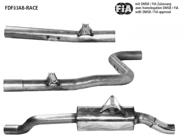 Bastuck Motorsport Motorsportanlage Gruppe A (ohne Zulassung nach StVZO Zulassung) nur für Fiesta JA8 1.6l Benziner Modelle