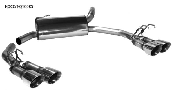 Bastuck Endschalldämpfer inkl. Endrohrsatz mit Doppel Endrohr 2 x Ø 100 mm, 30° schräg geschnitten (im RACE-Look) für Honda Civic FK 2 Typ R ab 2015-