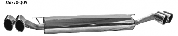 Bastuck Endschalldämpfer mit Doppel-Endrohr Oval, 2x oval 110x70 mm LH + RH BMW Typ: X5 E70 4.8i V8