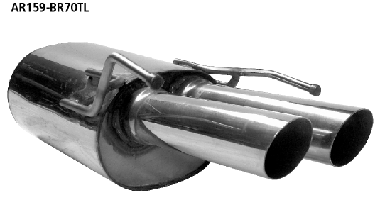 Bastuck Endschalldämpfer LH mit Doppel-Endrohr 2x Ø 70 mm, 20 Grad schräg geschnitten Alfa Romeo Typ: Brera 2WD Frontantrieb