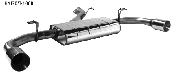 Bastuck Endschalldämpfer mit Einfach-Endrohr 1 x Ø 100 mm LH + RH (im RACE Look) für Hyundai i30 GDH 1.6l Turbo