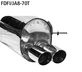 Bastuck Endschalldämpfer mit Doppel-Endrohr 2 x Ø 70 mm, 20° schräg geschnitten Fiesta JA8 (ab Bj. 2008)