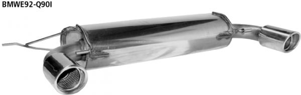 Bastuck Endschalldämpfer mit Einfach-Endrohr 1 x Ø 90 mm LH + RH, 20° schräg geschnitten für BMW 335i / 335D Coupé(E92)