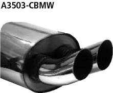 Bastuck Endschalldämpfer DTM mit Doppel-Endrohr 2 x Ø 76 mm BMW Typ: 316i / 318i Compact