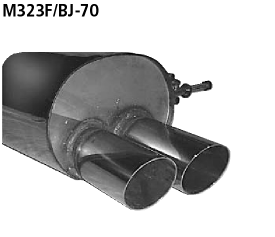 Bastuck Endschalldämpfer mit Doppel-Endrohr 2 x Ø 70 mm Mazda Typ: 323 F/Typ BJ