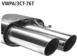 Bastuck Endschalldämpfer mit Doppel-Endrohr 2 x Ø 76 mm, 20° schräg geschnitten Passat Typ 3C Turbo
