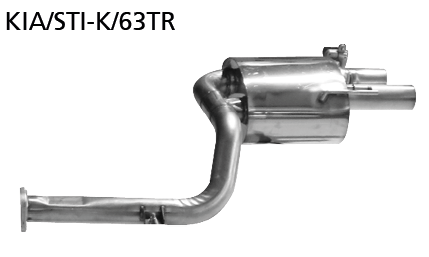 Bastuck Endschalldämpfer mit 2x Ausgang Ø 63 mm für Serien-Heckschürze, mit Abgasklappe RH für Kia Stinger 2.0l T-GDI ab Bj. 2017-