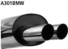 Bastuck Endschalldämpfer mit Doppel-Endrohr 2 x Ø 76 mm BMW Typ: M3 E36 3.0 / 3.2l