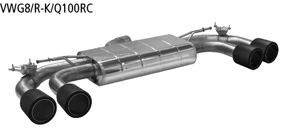 Bastuck Endschalldämpfer LH+RH mit Doppel-Endrohr, Carbon, 2x Ø 100 mm (im RACE Look) für VW Golf 8 R ab Bj. 2020-