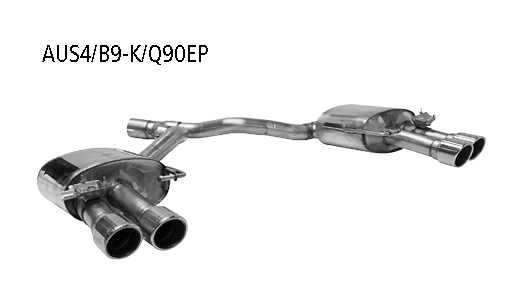 Bastuck Endschalldämpfer mit Doppel-Endrohr LH+RH 2x Ø 90 mm, mit Lippe, 20° schräg geschnitten für Audi S4 B9 / S5 F5 ab Baujahr 2016-