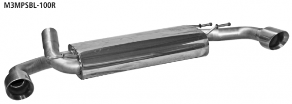 Bastuck Endschalldämpfer mit Einfach-Endrohr LH +RH 1 x Ø 100 mm, 30° schräg geschnitten (im RACE Look) Mazda 3 MPS Typ BL