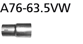 Bastuck Adapter 76.5 mm außen auf 63,5 mm innen für Ford Mustang LAE 2.3l Ecoboost ab Bj. 2015-