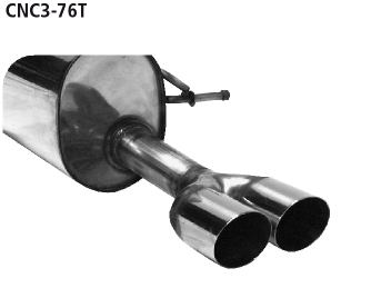 Bastuck Endschalldämpfer mit Doppel-Endrohr 2 x Ø 76 mm 20° schräg für Citroen C3 / DS3 Diesel HDI