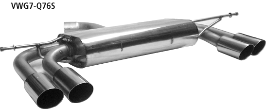 Bastuck Endschalldämpfer mit Doppel-Endrohr LH + RH, 2 x Ø 76 mm, 20° schräg geschnitten für Golf 7 1.4l TSI 103 KW CPTA/Otto