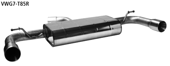 Bastuck Endschalldämpfer mit Einfach-Endrohr LH + RH, 1 x Ø 85 mm (im RACE Look) für VW Golf 7 1.2 TSI 63 KW/ 77 KW (Fahrzeuge mit Verbundlenkerachse)