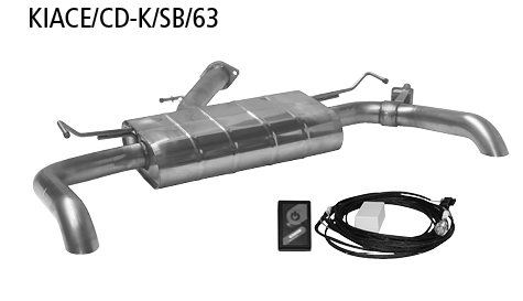 Bastuck Endschalldämpfer mit Einfach-Endrohr 1x Ø 63 mm LH+RH, mit Abgasklappe für Kia ProCeed GT-Line 1.0 T-GDI / 1.4 T-GDI ab Bj. 2019-