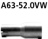 Bastuck 63mm Adapter Endschalldämpfer auf Serienanlage auf Ø 52.0 mm