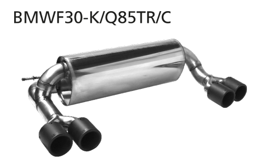 Bastuck Endschalldämpfer mit Abgasklappe und 4x85mm Carbon Endrohren für BMW 3er F30/F31 3.0l Turbo (ohne Facelift) bis Bj. 2015