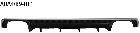 Bastuck Heckschürzeneinsatz, mit Ausschnitt für 2x Doppel-Endrohr LH+RH Schwarz matt, lackierfähig für Audi A4 B9 S-Line