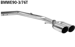 Bastuck Endrohrsatz mit Doppel-Endrohr RH 2 x Ø 76 mm 20° schräg geschnitten für BMW 325d / 330d Limousine(E90), Touring(E91)