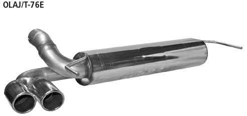 Bastuck Endschalldämpfer mit Doppel-Endrohr mit Lippe 20° schräg geschnitten Ausgang LH 2 x Ø 76 mm für Opel Astra J Benziner