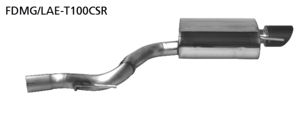 Bastuck Endschalldämpfer mit Einfach-Endrohr Carbon RACE 1 x Ø 100 mm RH, 30° schräg, ohne Abgasklappe für Ford Mustang LAE 2.3l Ecoboost ab Bj. 2015-
